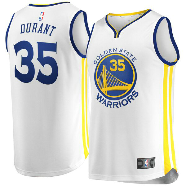 Maillot nba Golden State Warriors Association Edition Homme Kevin Durant 35 Blanc